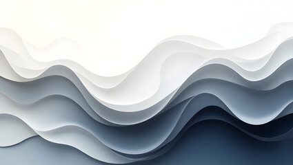 Fototapeta premium Abstract background featuring flowing waves of paper in soft, muted colors, creating a sense of movement and depth created by Generative AI.