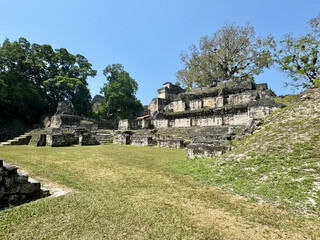 Ancient Stone Structures of the Central Acropolis at Tikal in Guatemala