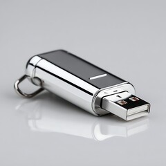 Metallic USB Flash Drive for Data Storage with Ring