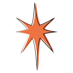 Obraz premium Sharp orange starburst with bold black outline.