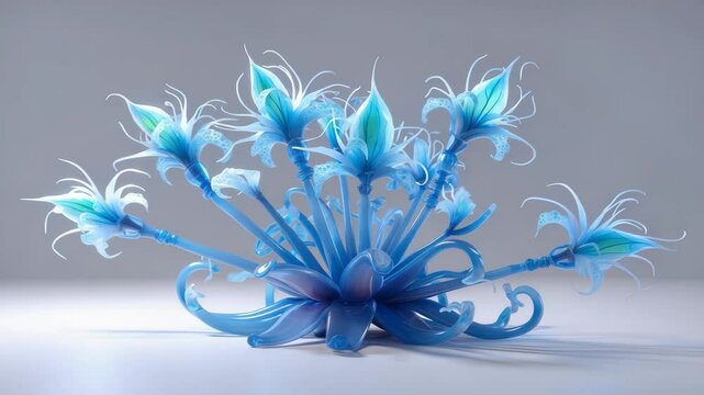 Ai rendered illustration of an alien plant isolated on a white background