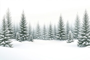 Snowy winter forest landscape