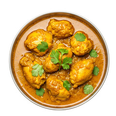 Fototapeta premium Chicken curry dish with cilantro isolated on transparent background