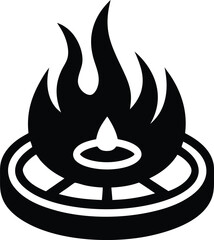 vector illustration of a burning fire
