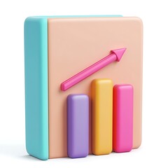 Colorful 3 d bar graph icon