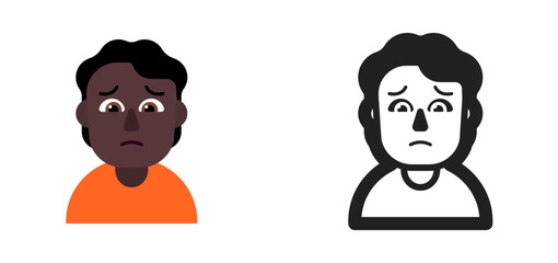 Man Frowning Emoji (Dark Skin Tone)
