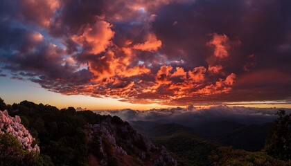 cloud landscape with a red sky