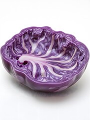 Obraz premium Elegant Artisan-Crafted Purple Cabbage Ceramic Bowl: Vibrant Handcrafted Kitchenware for Unique Home Decor and Stylish Culinary Presentation