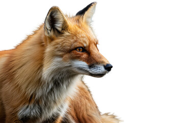 Fototapeta premium Red Fox Portrait A regal animal peers into the distance against a stark backdrop