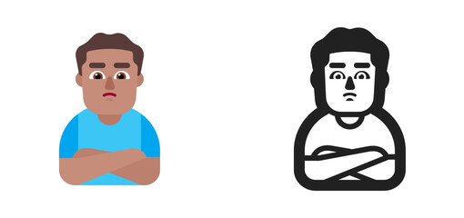 Obraz premium Man Pouting Emoji (Medium Skin Tone) 