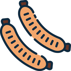 sausages illustration on a white background     