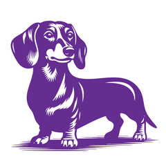 Elegant Dachshund Dog: Black and White Vector Illustration. Perfect for pet lovers, home decor, or graphic design projects.