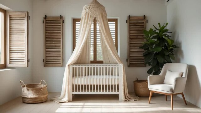 Interior of a child's room decorated in style.