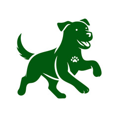 Fototapeta premium Playful Black Dog Silhouette: A Happy Canine Vector Graphic