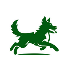 Fototapeta premium Dynamic Black Dog Silhouette: A Vector Graphic of a Running Canine