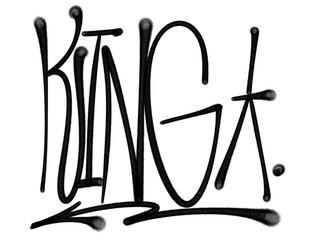 illustration Black graffiti tag lettering aerosol can spray paint