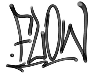 illustration Black graffiti tag lettering aerosol can spray paint