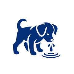 Adorable Puppy Drinking Water: A Cute Black and White Vector Illustration