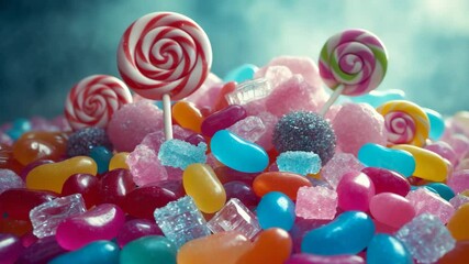 An assortment of colorful sugary treats