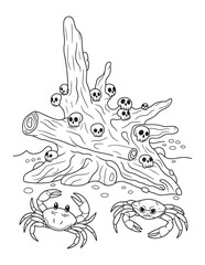 Splashing Goo Monster – Slimy Creepy Creature Coloring Page