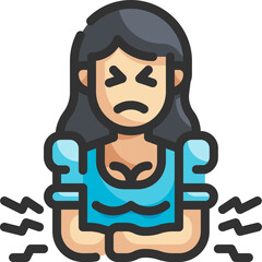 stomachache illustration on a white background     