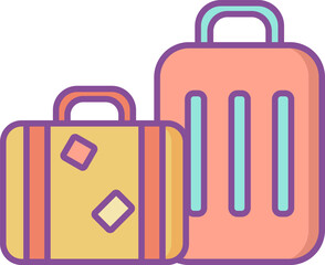 suitcase illustration on a white background     