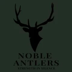  Deer head logo design. Elegant deer shape silhouette logo © IllustraVault