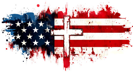  Painted Stars and Stripes on Black.