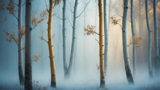 Aspens retaining the snow