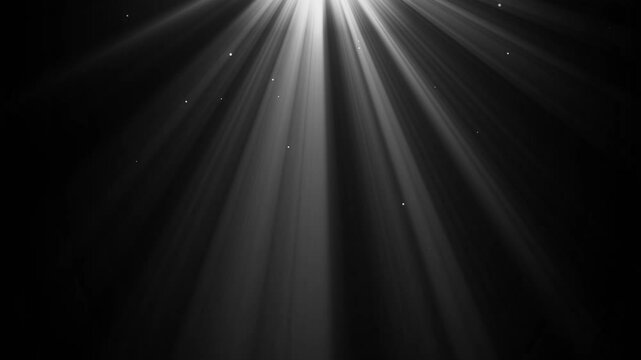 Soft Light Rays Overlaying Particle Animation on a Black Background