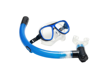Aquatic Kit Blue snorkel and mask for underwater adventures on a black backdrop
