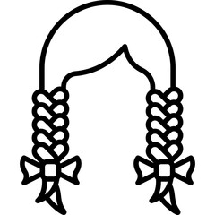 Braid Hairstyle Line Icon