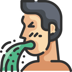 vomiting illustration on a white background     