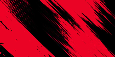 Black and red abstract grunge background with halftone style.