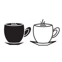 simple coffee mug icon. minimalist vector format. logos, stickers, merchandise, and user interface elements