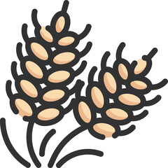 wheat illustration on a white background     