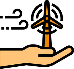 wind turbine illustration on a white background     