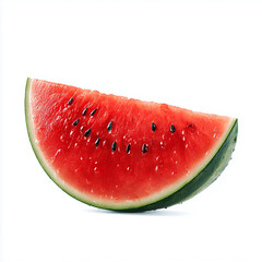 Juicy Watermelon Slice Isolated on White Background Fresh Summer Fruit
