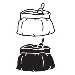 simple sack of coffee icon. minimalist vector format. logos, stickers, merchandise, and user interface elements