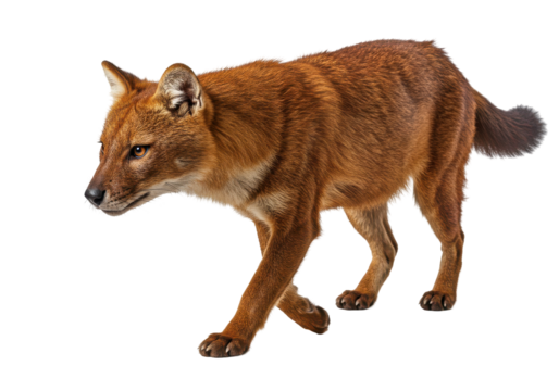 Dhole on the prowl An Asian wild dog walks with purpose