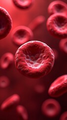 Blood cells floating in a red sea of blood plasma