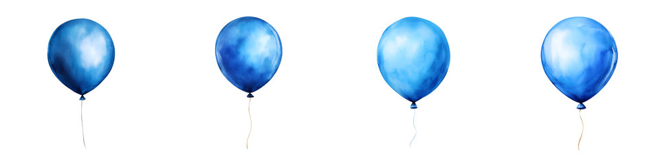 Blue balloons floating in the air