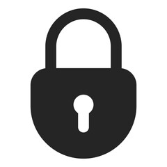 Lock icon isolated on white background