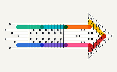 Abstract arrow direction. Business investment to success. financial data graph strategy. Technology background. High speed.