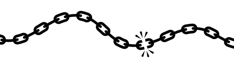 Chain breaking isolated on a white background