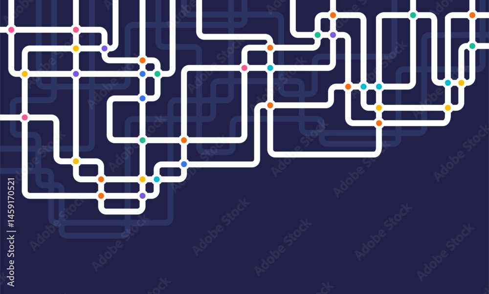Poster circuit connect lines and dots. network technology and connection concept. decentralized network nod