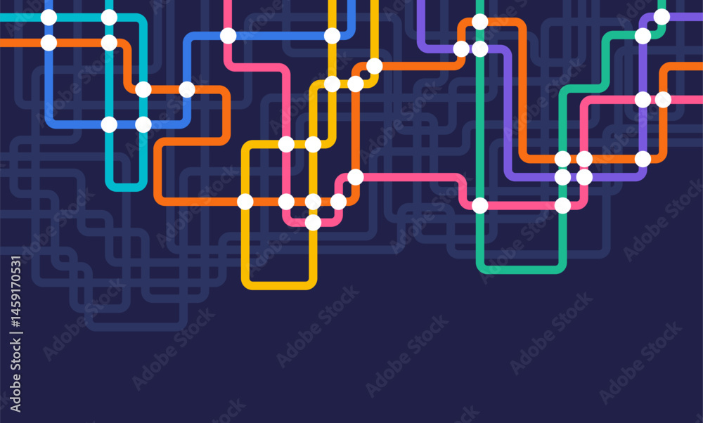 Poster circuit connect lines and dots. network technology and connection concept. decentralized network nod