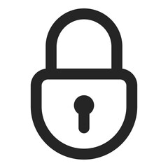 Lock icon isolated on white background