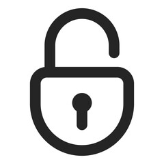 Lock icon isolated on white background