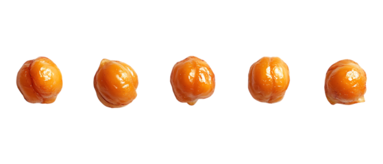 Pack of Five Orange Seeds on Black Background HighResolution Image set against transparent background